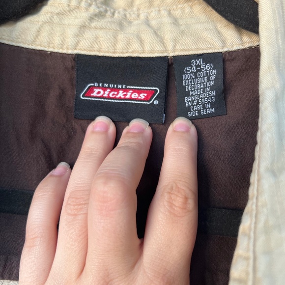 Genuine Dickies Mens Short Sleeve 3X Shirt Tan - Picture 2 of 6